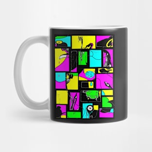 Granny s  Things Coloured With Black Threads Abstracted Mug